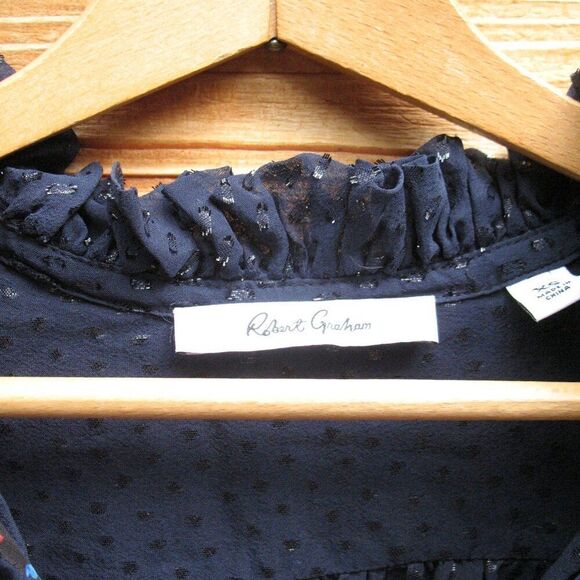 Robert Graham Silk Blend Sheer Boho Top - Picture 8 of 10